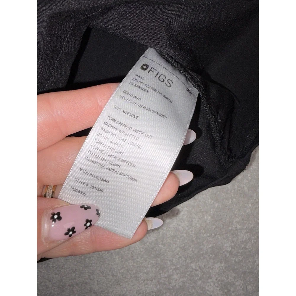 figs scrub set francisca top (s) & zamora joggers (xs/p) black